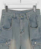 Lilbet denim cargo bermuda pants