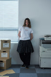 Caroline Chain Embroidered Crop Short Sleeve Tee