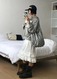 BUBBLY FRILL MIDI SKIRT