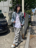 Wings Track Gradient Pinch Denim Jacket