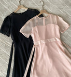 Rubian Short Sleeve See-Through Flare One Piece