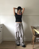 Tanen Parachute Layered Wrap Skirt Two-Way Cargo Banding Pants
