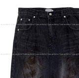 Dirty oil washed denim pants