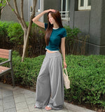 Slim Fit Plain Layered Slender Short Sleeve T-shirt