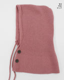 Tenu Two Button Hooded Knit Ribbon Strap Balaclava