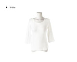 Deton Tencel Basic Round Three Quarter Sleeve T-Shirt