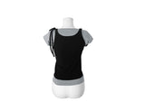 Ideul Layered Ribbed Ribbon Bustier Short Sleeve T-Shirt