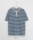 [unisex] Hemda Stripe Over Short Sleeve Tee