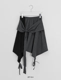 Likat Check Ribbon Wrap Midi Skirt