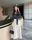 Enard satin flared skirt