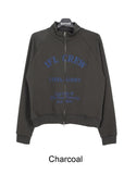 Crew lettering high-neck zip-up