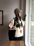Dots corduroy big shoulder bag