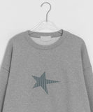 [Unisex] Lil Tough Star Check Round Over Sweatshirt