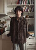 Flatter loose fit striped shirt