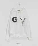 Kenjifu Patch Printing Over Hood Zip-up