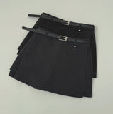 Wool Side Slit Skirt Pants