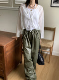 Tissue Coated Parachute Two Way Jogger Wide Pants