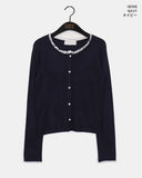 Nib chiffon lace knit cardigan