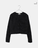 Ritu Button Crewneck Fur Cardigan