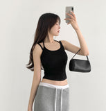 Halterneck Sexy Ribbed Crop Sleeveless
