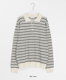 [unisex] Seichi Stripe Collar Over Knit