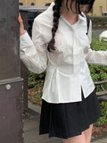 Oke Stripe Tie Shirt Blouse