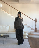 Maver Side Hem Snap Brushed Wide Pile Pants