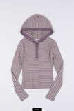 Henry stripe hoodie long sleeve