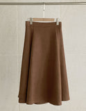 Margaroon Suede Banding Flare Skirt