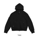 RIVET OVER HOOD ZIP-UP