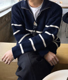 Overfit half zip-up knit