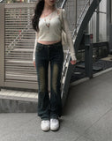 Ruffie Bootcut Seawashing Denim Pants