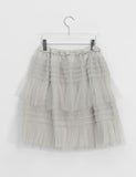 Samen Frill Tulle Banding Midi Skirt