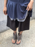Fold suede buckle strap flat flip-flop boots