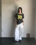 Seukae track two-way banding wide pants
