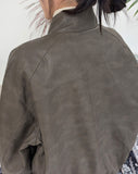 Heads oversized fit leather jacket