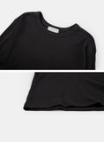 Waffle slab round-neck long sleeve