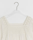 Kohyo Summer Embroidered Shirring Short Sleeve Blouse