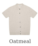 Linen collar short sleeve cardigan