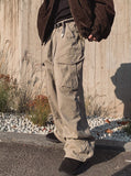 Solin Stonewashed Diagonal Cargo Pants