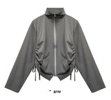 LOUD SHIRRING ZIP-UP