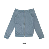 SOFT OFF SHOULDER ZIP-UP