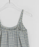 Yuhari Check Tiered Bustier Sleeveless Blouse