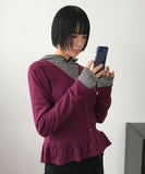 (Brushed) FLEUR FRILL CARDIGAN