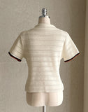 [Knit Two-Piece] Cel Openwork Collar Color Matching Knit Long Skirt