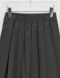 Canpers Brushed Cotton Pleated Banding Midi Skirt