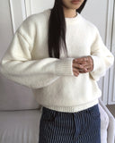 Como wool bokashi pastel thick loose fit round knit