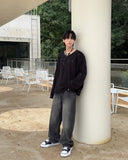 Slab black wide jeans