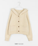 Tsukimi Pocket Hood Knit Crop Cardigan