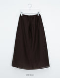 Navel Chiffon Banding Maxi Skirt